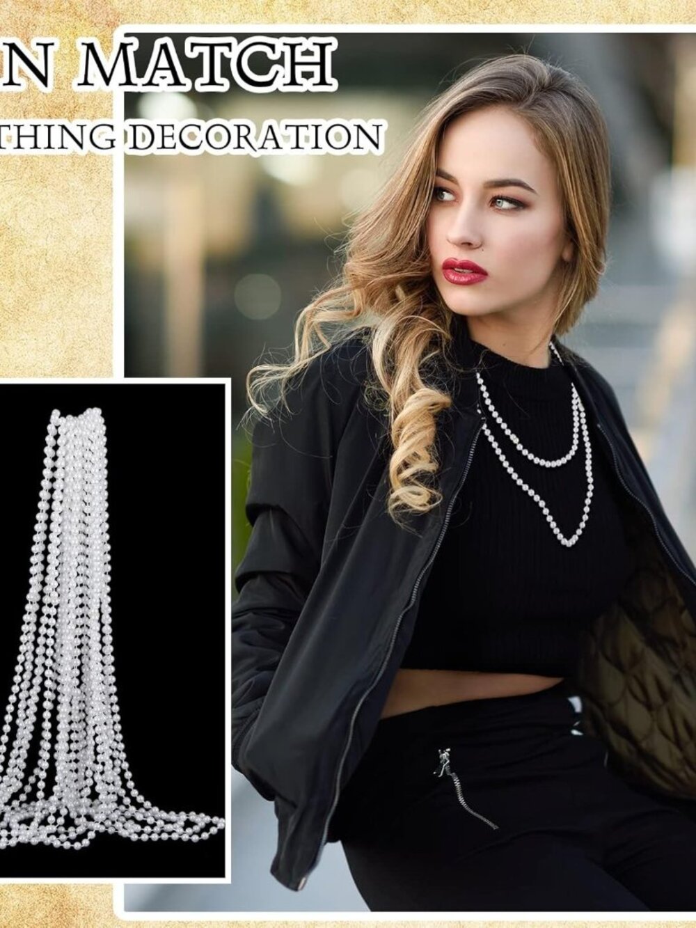 12 Pack Long Faux Pearl Necklaces White Beaded Costume Jewelry for Women & Girls - Picture 6 of 6